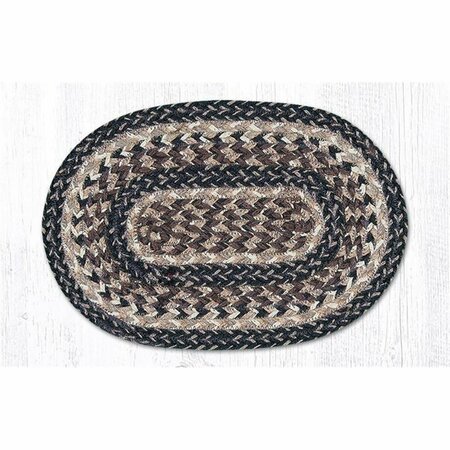 CAPITOL IMPORTING CO Black Plus Tan Miniature Swatch Oval Rug, 10 x 15 in. 00-993